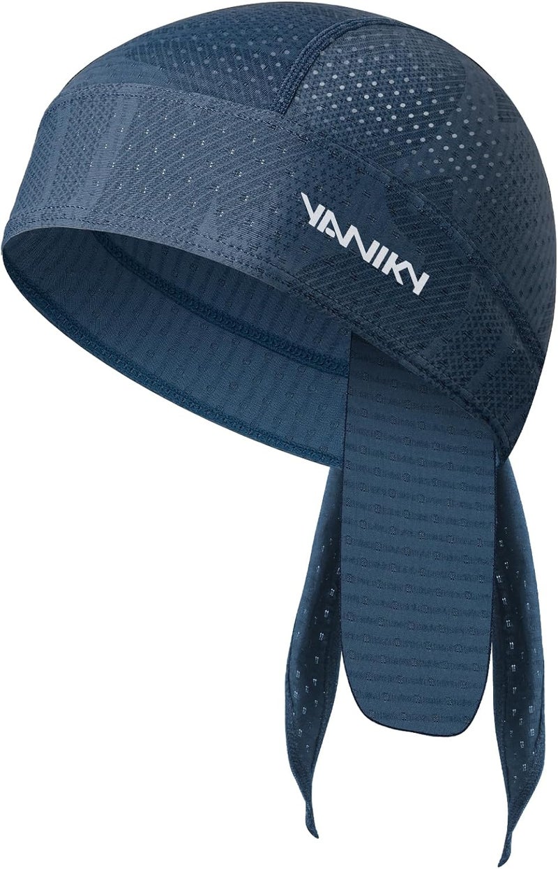 YANIKY Bandana Skull Caps for Men Women Quick-Drying Cooling Do Rag Breathable Durag Cap Helmet Liner for Cycling Running - Image 1